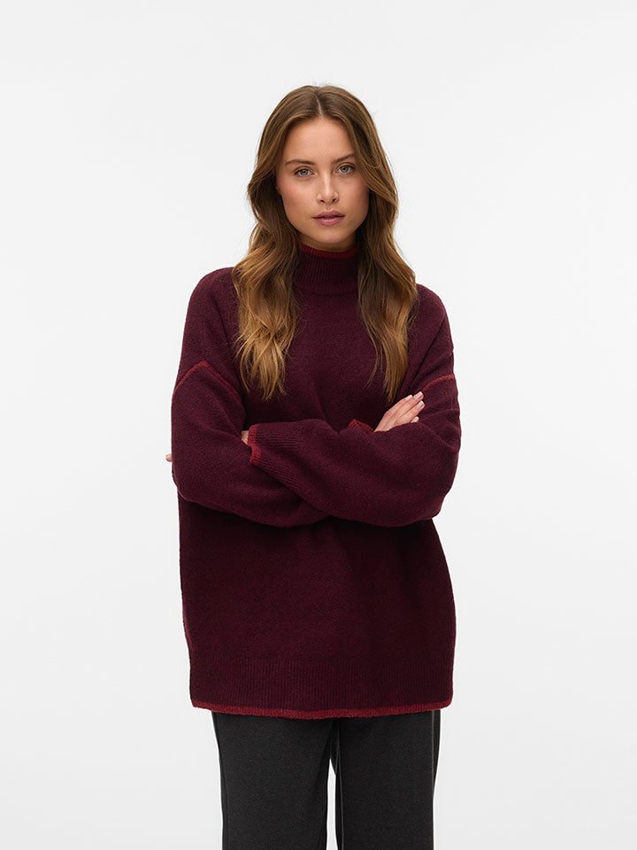 Vero Moda Sweter w kolorze bordowym