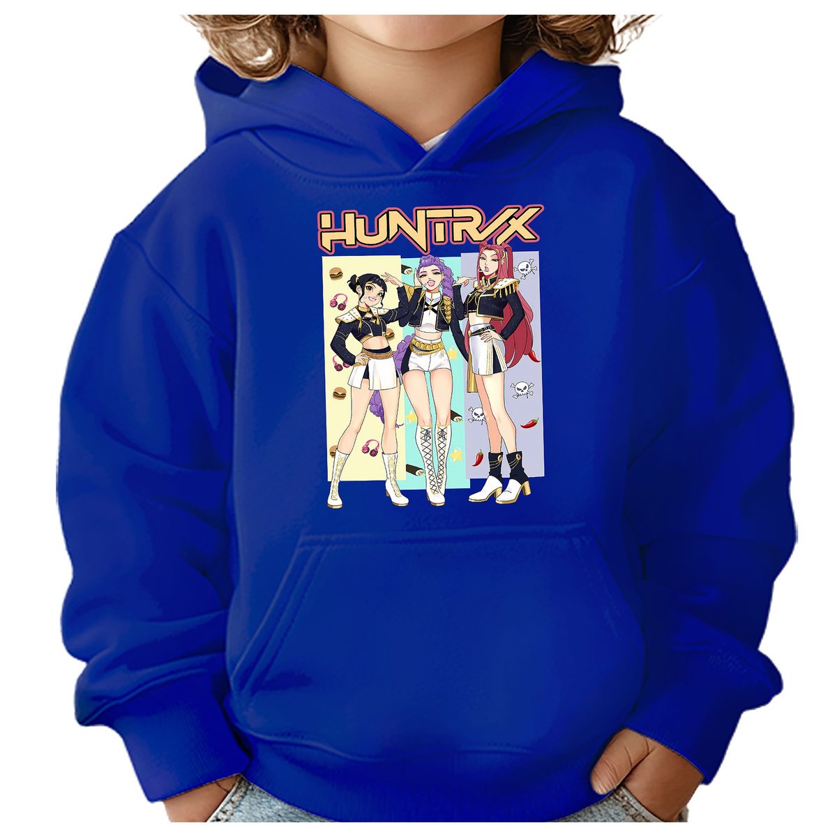 BLUZA DZIECIĘCA KPOP DEMON HUNTERS HUNTRIX 122-128 Z KAPTUREM BAWEŁNIANA