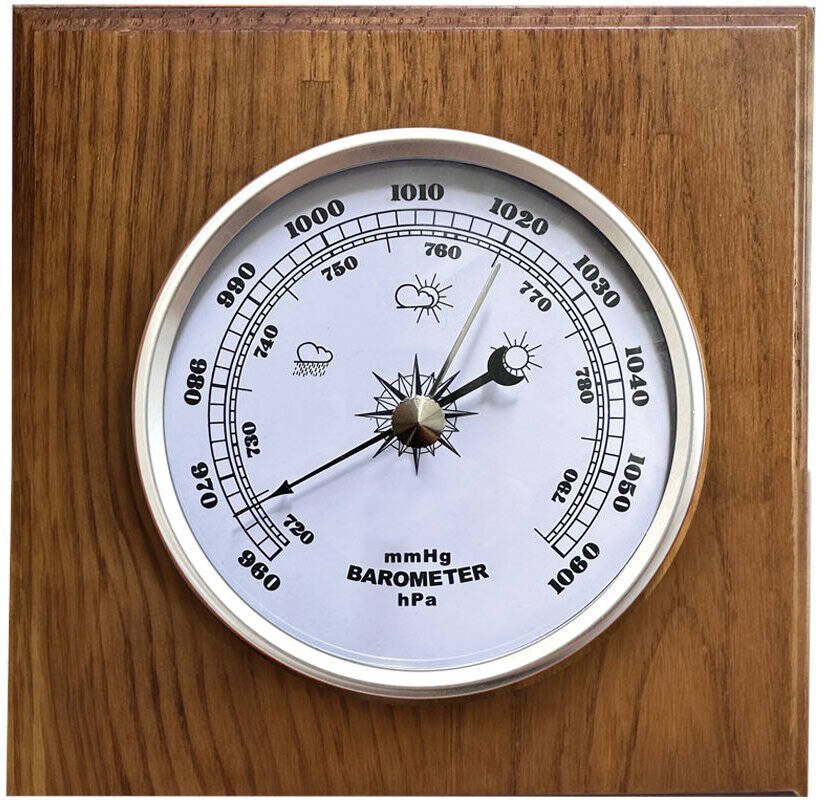 Barometr analogowy drewniany JVD BA230.11 14x14 cm .