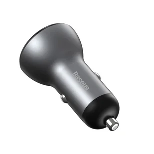 Baseus ładowarka samochodowa USB / USB Typ C 45 W 5 A SCP Quick Charge 4.0+ Power Delivery 3.0 ekran LCD srebrny (CCBX-C0S) - Ładowarki samochodowe - miniaturka - grafika 6