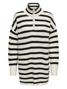 ONLY Sweter w kolorze kremowo-czarnym - Swetry damskie - miniaturka - grafika 1