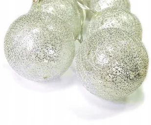 Srebrna Girlanda Ledowa Z Kuli Świąteczna Kule Świecące Cotton Balls - Girlandy - miniaturka - grafika 1