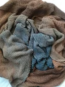 Apaszki i szaliki damskie - Chusta Orzechowa Mocca Ombre bardzo duża - miniaturka - grafika 1