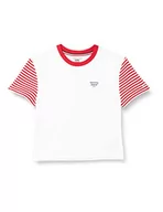 Swetry damskie - Tommy Jeans Damski sweter sportowy Tjw Striped Sleeve Tee, Deep Crimson/White, XXS - miniaturka - grafika 1
