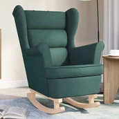 Fotele - vidaXL Fotel bujany, ciemnozielony, 74x90x102 cm, tapicerowany tkaniną - miniaturka - grafika 1