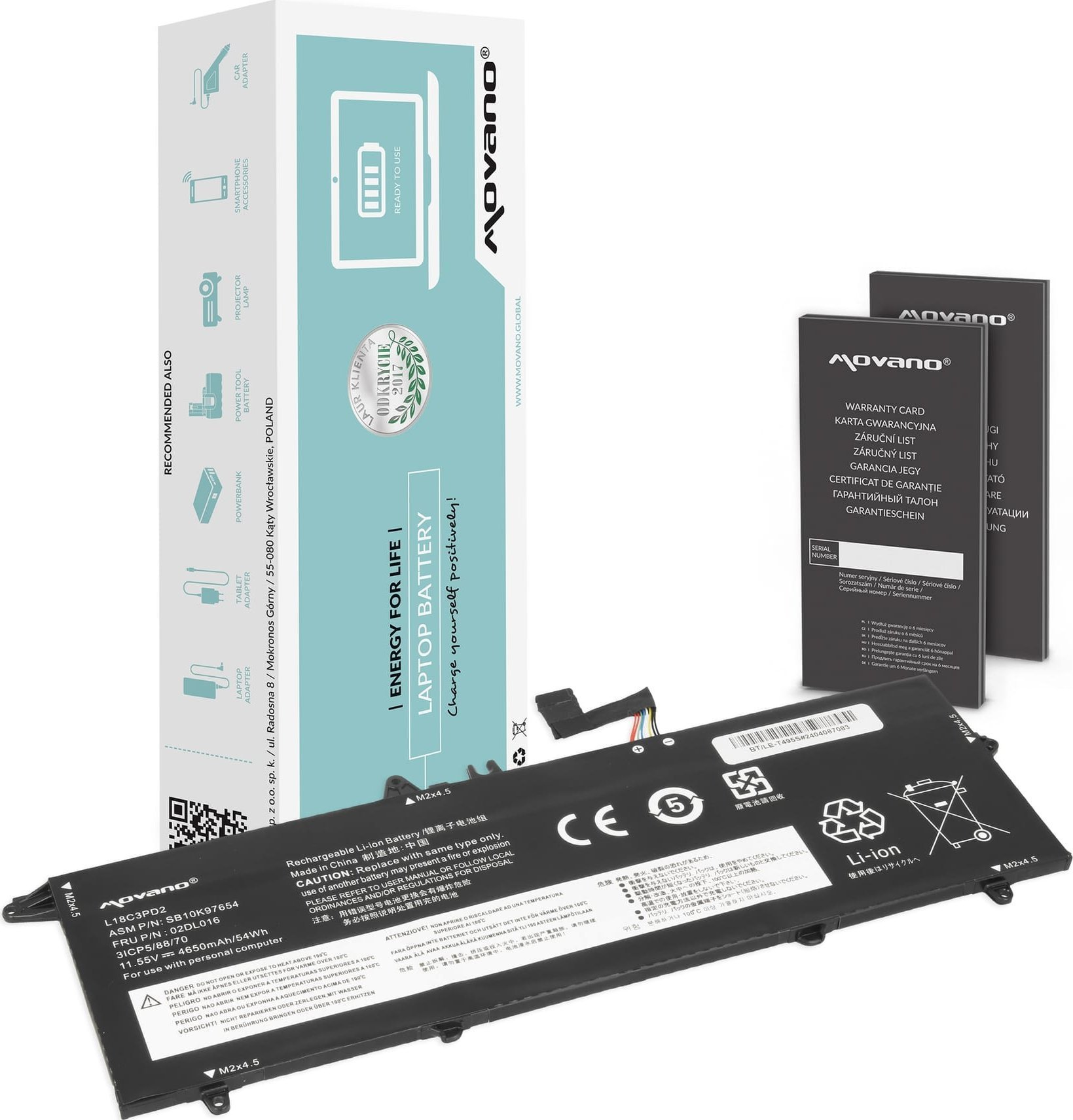 Bateria Movano Bateria Movano do Lenovo ThinkPad T490s, T495s, T14s