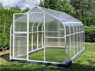 Szklarnie ogrodowe - Szklarnia ogrodowa poliwęglan premium plus 250x400 10m2 kolor biały PTF - miniaturka - grafika 1