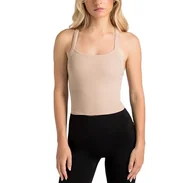 Biustonosze - Aruki Damski Biustonosz Sportowy Z Dzianiny Bezczwowej - Biustonosz Sportowy Do Treningów, Siłowni, Jogi, Pilatesu – Doeskin – Large - miniaturka - grafika 1