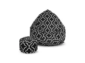 Pufy i podnóżki - Pufa sako XXXXL worek + gratis soft arabeska czarna - miniaturka - grafika 1