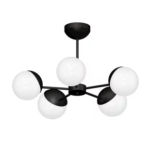 EULUNA Lampa sufitowa Sfera 5-pkt. dystans szkło/czarny - Lampy sufitowe - miniaturka - grafika 1