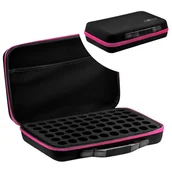 Kosmetyczki, organizery i kuferki - Organizer ETUI KUFEREK na 60 lakierów do paznokci PINK - miniaturka - grafika 1