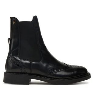 Sztyblety Tommy Hilfiger Brogue Boot FW0FW09151 Czarny - Botki damskie - miniaturka - grafika 1
