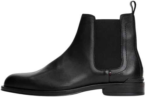 Tommy Hilfiger Męskie CORPORATE HILFIGER LTH CHESLEA FM0FM05578 niskie kozaki, czarne (czarne), 7, Czarny, 41 EU
