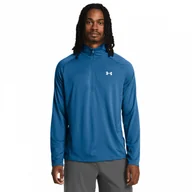 Bluzy sportowe męskie - Męska bluza treningowa nierozpinana bez kaptura Under Armour UA Tech 2.0 1/2 Zip - niebieska - UNDER ARMOUR - miniaturka - grafika 1