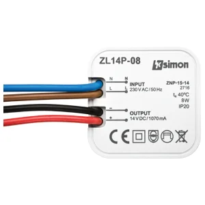 Kontakt Simon Simon 54 Zasilacz LED dopuszkowy 14V DC 15W ZL14P-15 - Inne akcesoria elektryczne - miniaturka - grafika 2