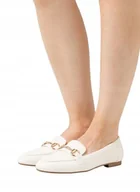 Półbuty damskie - ANNA FIELD BIAŁE PÓŁBUTY DAMSKIE ZE ZŁOTYM ŁAŃCUCHEM 40 T7A - miniaturka - grafika 1