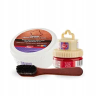 Środki do obuwia i ubrań - Tłuszcz do Butów Skórzanych ze Szczotką i Pasta Czerwona Palc Zestaw 3w1 - miniaturka - grafika 1