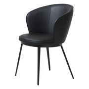 Krzesła - Czarne krzesło do jadalni z imitacji skóry Unique Furniture Gain Leath - miniaturka - grafika 1