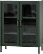 Szafy biurowe - JAN NOWAK Niska witryna GINA, 800 x 1015 x 400 mm, Modern : butelkowa zieleń - miniaturka - grafika 1