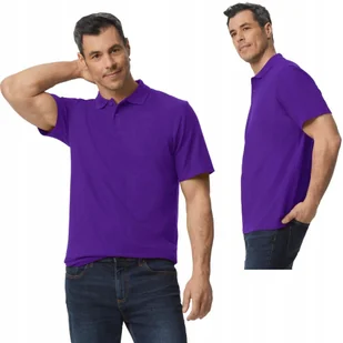 Koszulka POLO Polówka Męska BAWEŁNA Double Pique Gildan 64800 FIOLET XL - Koszulki męskie - miniaturka - grafika 1