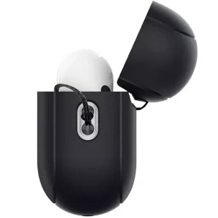 Etui ochronne na słuchawki Spigen Silicone Fit Strap do Apple AirPods Pro 1/2 czarny/black ACS05479 - Akcesoria do słuchawek - miniaturka - grafika 8