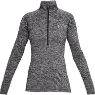 Bluzy sportowe damskie - Bluza damska Under Armour  Tech Half Zip Twist black L - miniaturka - grafika 1