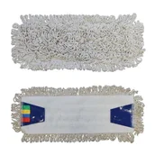 Miotły, szufle, mopy - Mop bawełniany szary płaski z zakładkami Economy 40cm do stelaża MERIDA - miniaturka - grafika 1