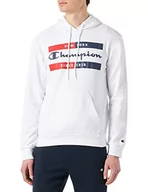 Bluzy męskie - Champion Męska bluza z kapturem Legacy Graphic Shop Authentic Powerblend Terry Box Logo, biały, XXL - miniaturka - grafika 1