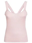 Bluzki damskie - Top GUESS bluzka na ramiączkach tank metaliczny błyszczący crop top r. S - miniaturka - grafika 1