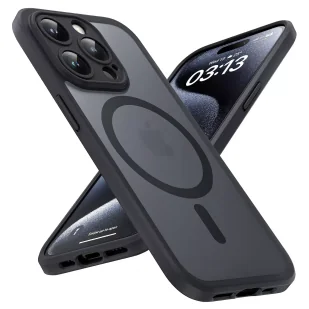 Etui do Apple iPhone 14 Pro obudowa Alogy MagSafe Hybrid Matte Case pokrowiec matowy z ochroną obiektywu czarny - Etui i futerały do telefonów - miniaturka - grafika 1