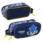 Piórniki - Piórnik Szkolny Saszetka Tuba Dwukomorowy Sonic "City" - miniaturka - grafika 1