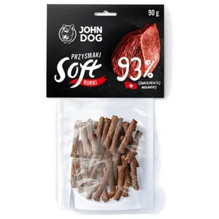 John Dog Rurki z wołowiny szwajcarskiej 90g - Przysmaki dla psów - miniaturka - grafika 1