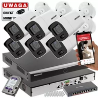 Zestawy do monitoringu - Monitoring nocny w kolorze 6 kamer IP Hikvision 8MPx DS-2CD2087G2-LU(2.8mm) ColorVu Mikrofon MicroSD - miniaturka - grafika 1