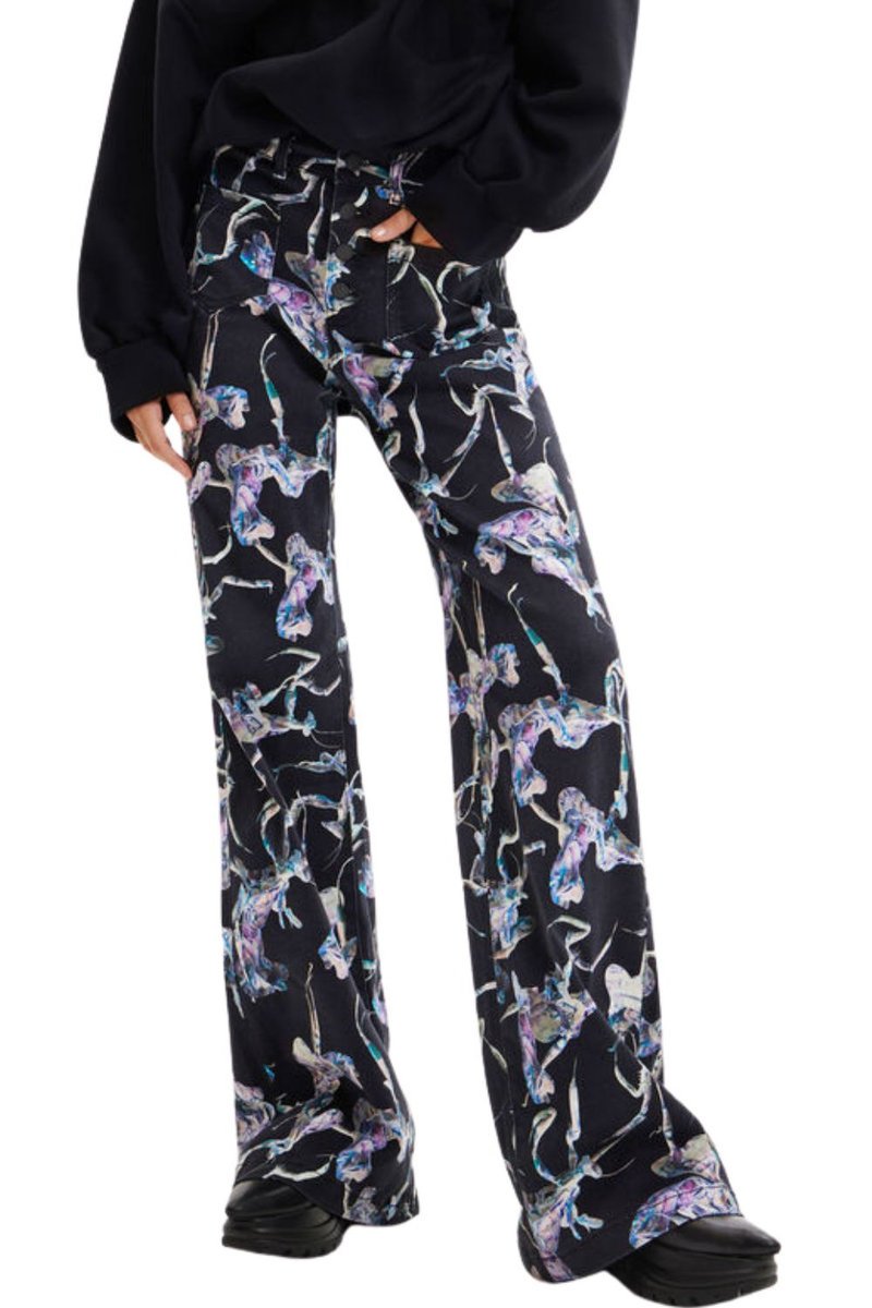 Spodnie damskie Desigual Maitrepierre Iso jeansy z nadrukiem-M