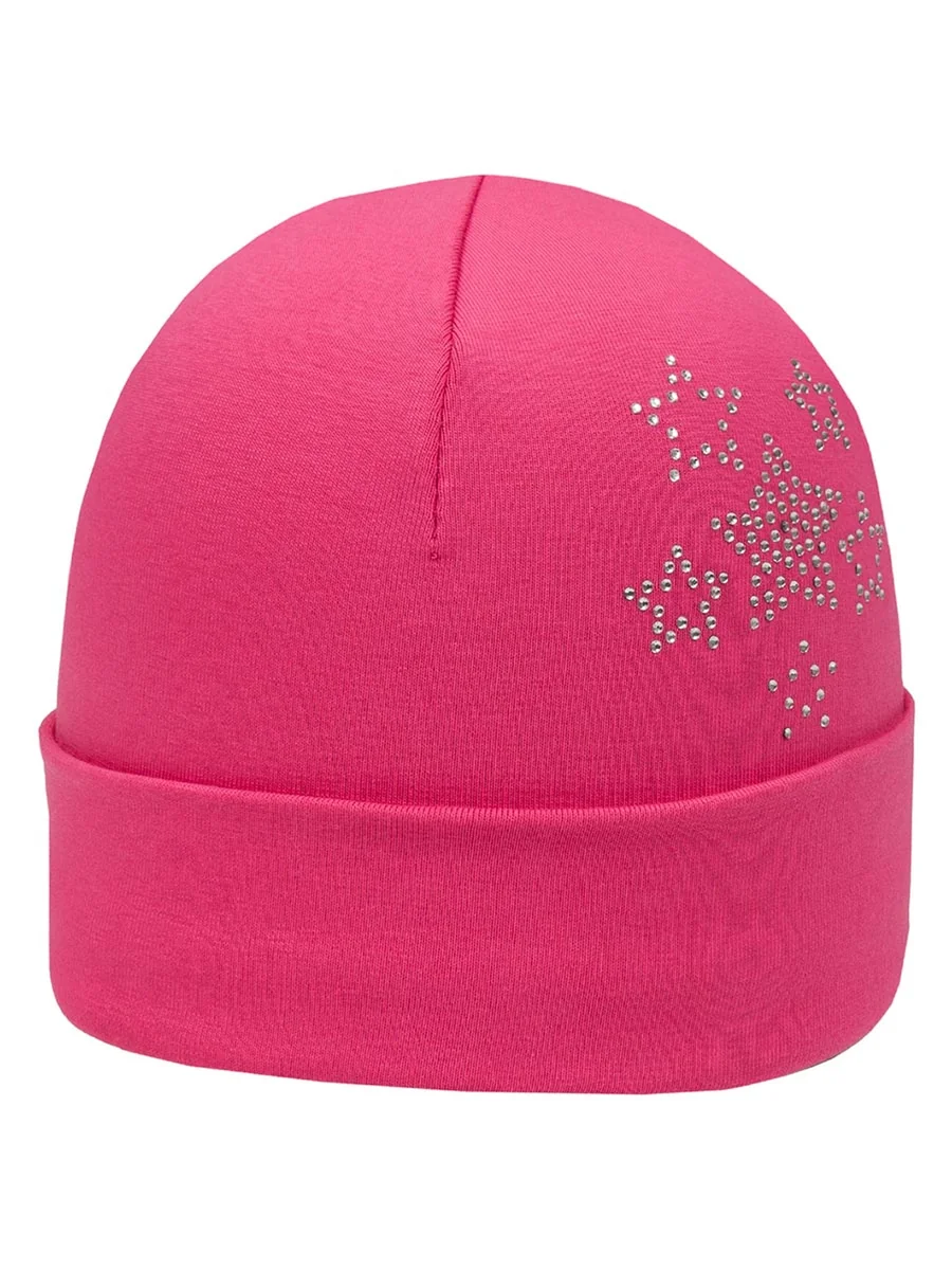 Czapka beanie różowa z gwiazdkami z dżetów Doll r.51