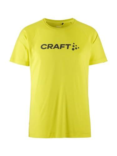 Craft CORE Essence Logo Tee, męska koszulka sportowa XL | N Light | odzież sportowa dla mężczyzn z poliestru pochodzącego z recyklingu | zakrzywione szwy boczne | Quick Dry T-shirt męski | koszulka