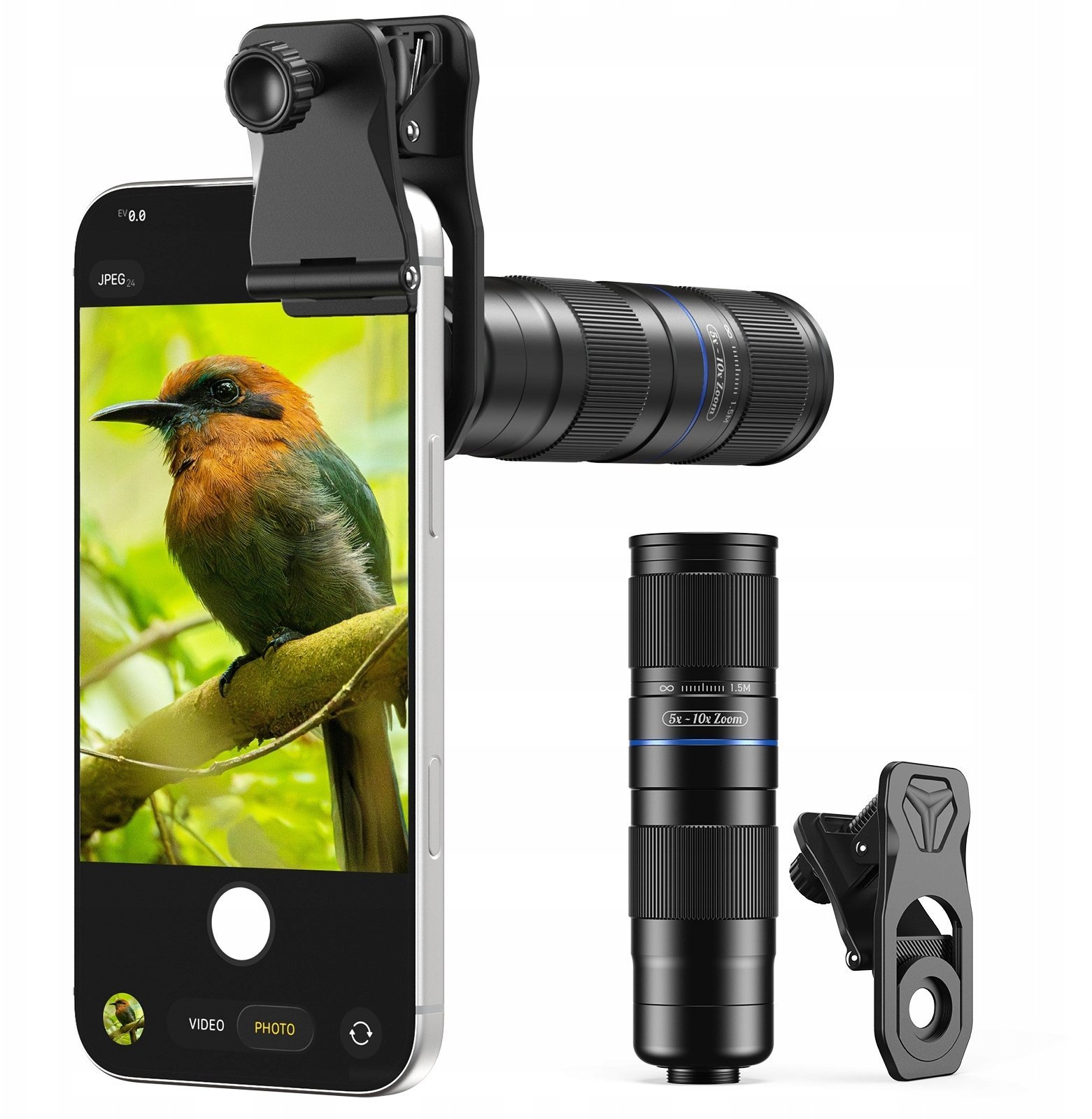 Apexel Obiektyw HD Telezoom Zoom 5-10x Do Telefonu Luneta Monokular 2w1 / Apl-tm5-10x SB11893