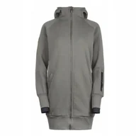 Bluzy damskie - Bluza długa damska bawełniana szara gruba kieszenie na zamek CUNA M - miniaturka - grafika 1