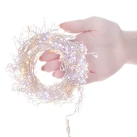 Oświetlenie świąteczne - SPRINGOS Lampki choinkowe 300 led na prąd druciki mikro biały zimny + biały ciepły CL0092(1) - miniaturka - grafika 1