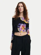 Bluzki damskie - Desigual Bluzka Pansee Lacroix 24WWTK92 Czarny Slim Fit - miniaturka - grafika 1