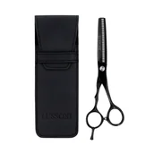 Nożyczki fryzjerskie - LUSSONI ECLIPSE SERIES Profesjonalne degażówki fryzjerskie (czarne) 6″ + etui - miniaturka - grafika 1