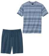 Piżamy męskie - Dwukolorowa, bawełniana piżama z mikrowzorami Mężczyzna Atlas For Men - Kolor : Granatowy - Rozmiar : M - miniaturka - grafika 1