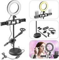 Lampy studyjne - Lampa pierścieniowa LED RL20 USB+ stojak one size - miniaturka - grafika 1