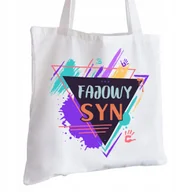 Torby i wózki na zakupy - Torba Bawełniana biała dla Syna Na Prezent ekologiczna Trwały Nadruk - miniaturka - grafika 1