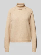 Swetry damskie - Sweter z wywijanym kołnierzem o kroju regular fit z długimi raglanowymi rękawami model ‘JULIANA’ - miniaturka - grafika 1
