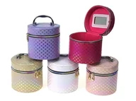 Kosmetyczki, organizery i kuferki - Adar Kuferek S z lusterkiem na zamek 14x14x13cm Mix - miniaturka - grafika 1