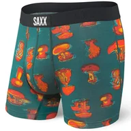 Majtki męskie - Bokserki męskie szybkoschnące SAXX VIBE Boxer Brief grzyby - zielone - miniaturka - grafika 1