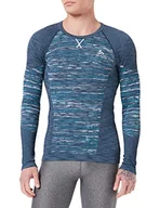 Bluzy męskie - Odlo Męska bluza Blackcomb Eco, Dark Sapphire - Space Dye, S - miniaturka - grafika 1