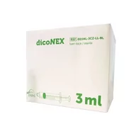 Meble i wyposażenie gabinetów medycznych - DicoNex Strzykawka DicoNex 3-częściowa Luer- Lock 100 szt. 3 ml |   NN-MZA-BLLB-003 - miniaturka - grafika 1