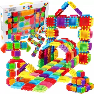 Klocki konstrukcyjne kreatywne wafle jeżyki 140szt - Klocki - miniaturka - grafika 1